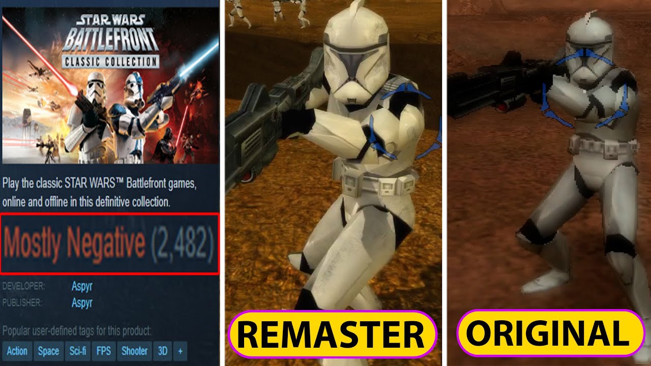 Graphics & Gameplay & Cinematic Comparison | Original vs STAR WARS: Battlefront Classic Collection