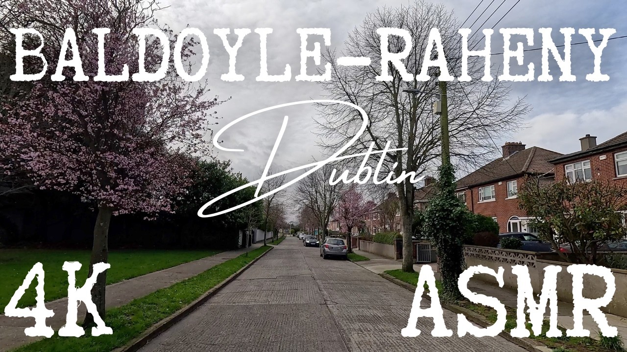 🌸 Sakura in Ireland? Leisurely weekday drive in Dublin | Baldoyle - Raheny  [4k, Relaxing ASMR]