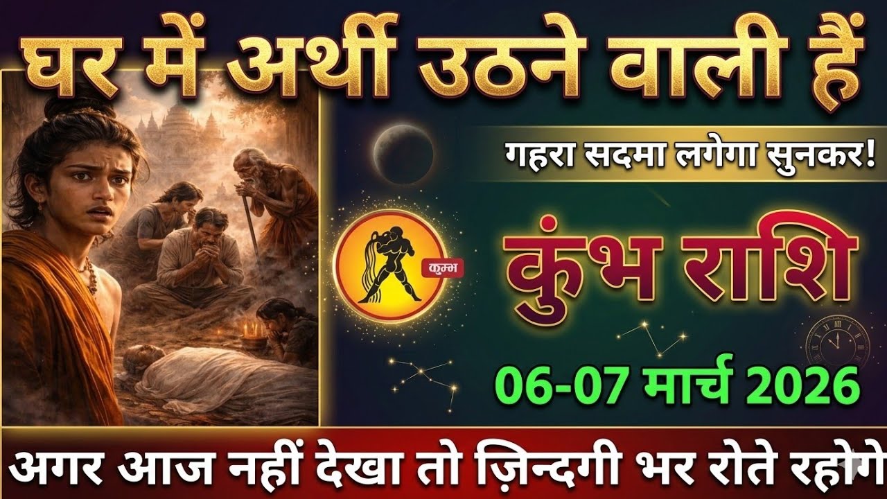 कुंभ राशि, 06-07 मार्च 2026 घर में अर्थी उठने वाली हैं गहरा सदमा लगेगा सुनकर!