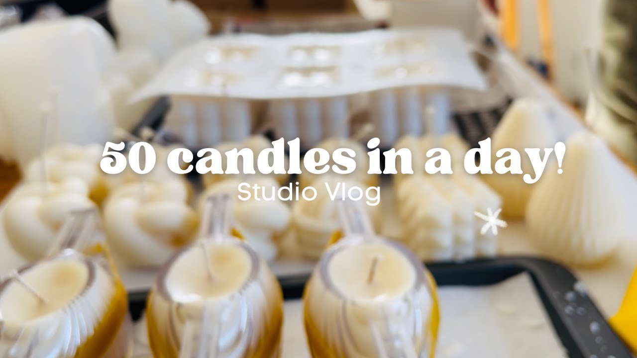 Large wholesale order behind the scenes | Making 50+ decorative candles in a day | New wax melter!