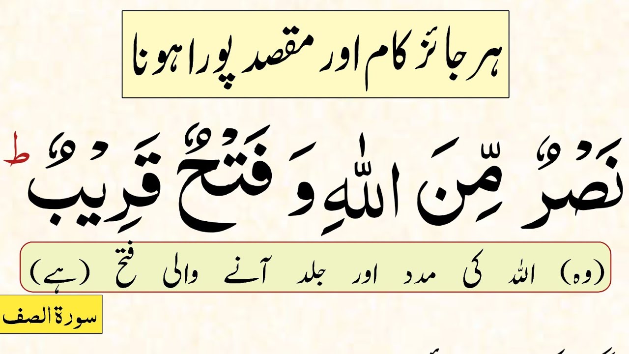 Nasruminallah Wa Fathun Qareeb | nasruminallah wa fathun qareeb ka wazifa