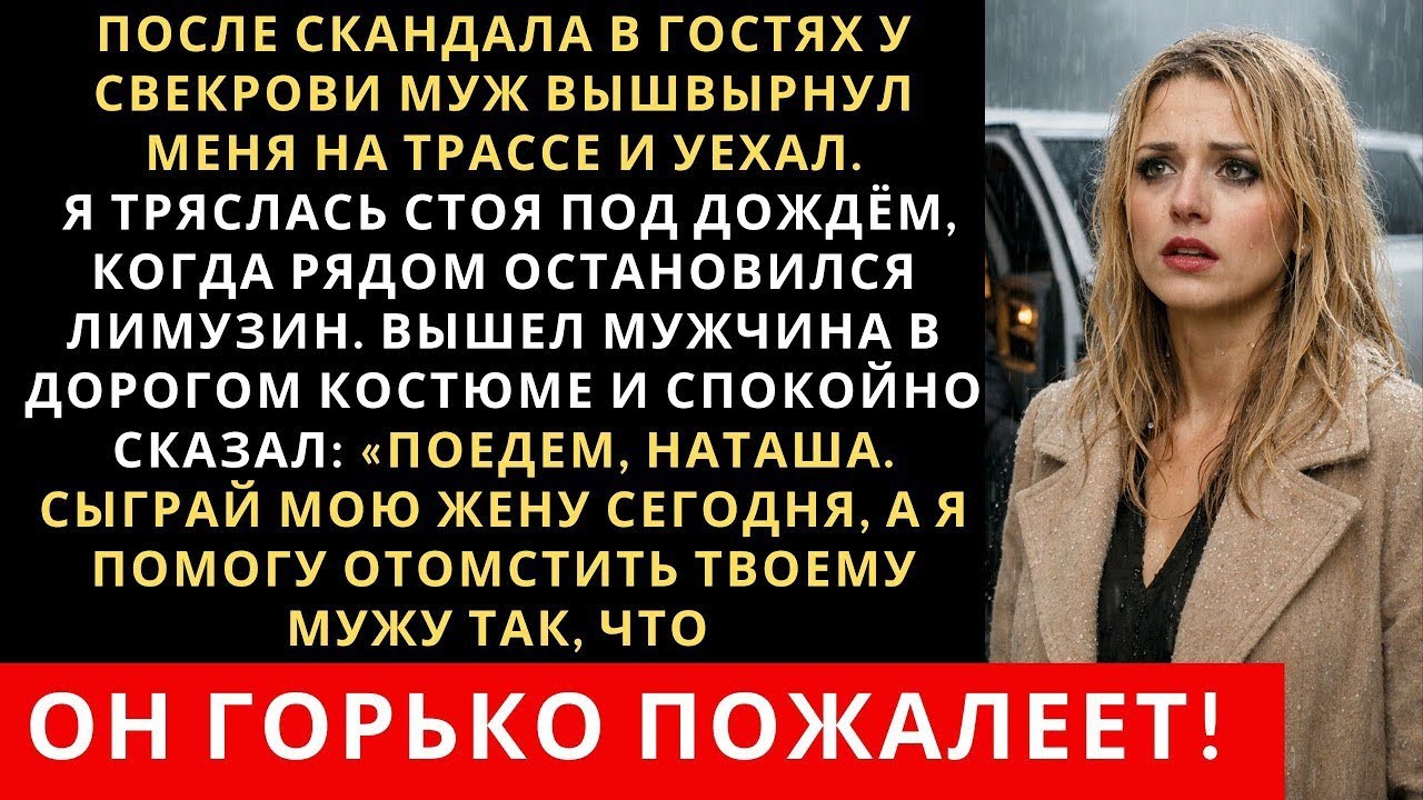 После скандала в гостях у свекрови муж вышвырнул меня на трассе и уехал. А дальше случилось это...