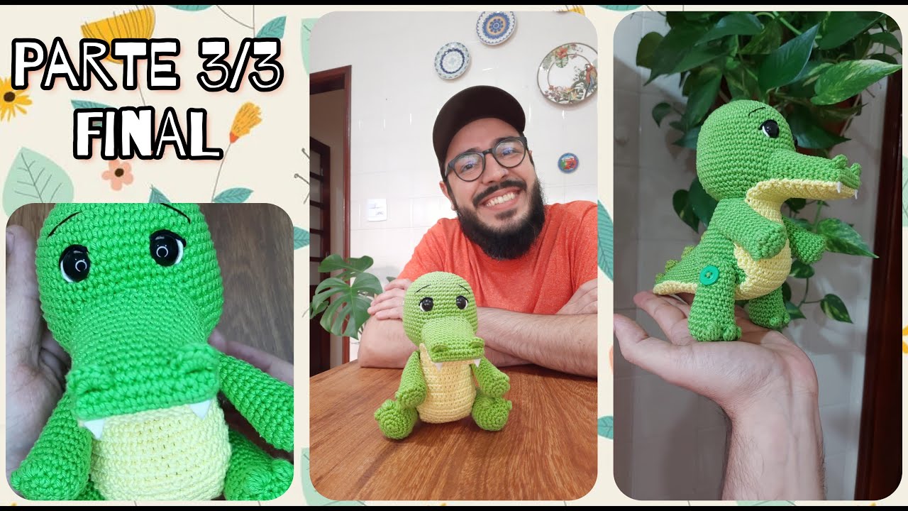 Jacaré Amigurumi Passo a Passo - Cris o Jacaré - Bichinhos do Ti 2 ( Parte 3/3 Final)