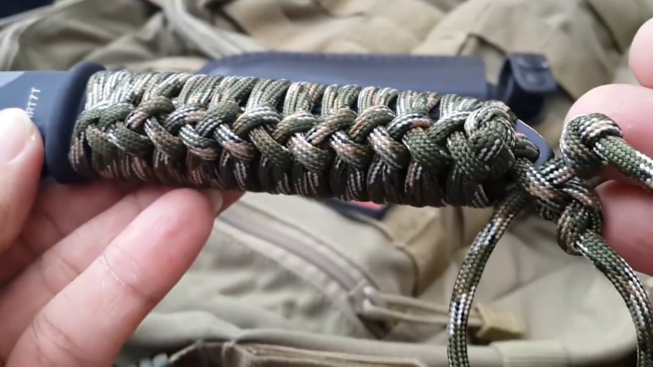 How To Make Paracord Knife Handle Wrap with Quick Deploy knot single stitch metod