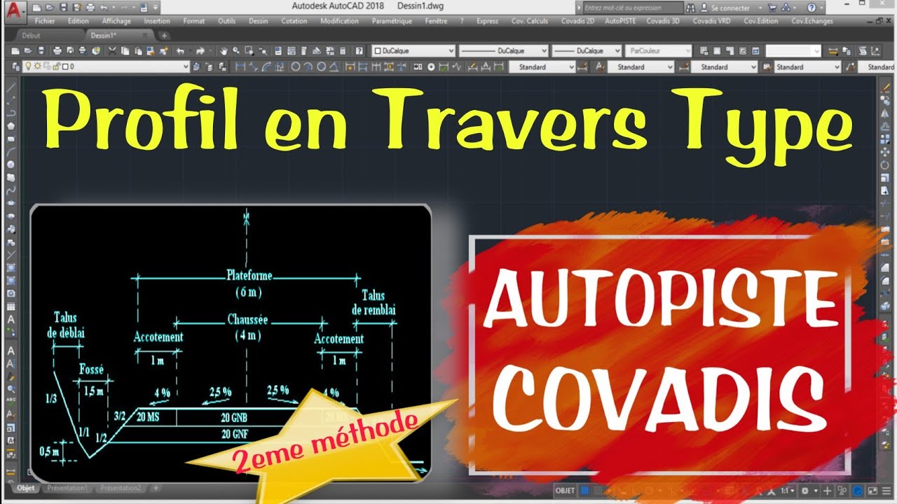 11 Dessin un Profil en Travers Type sur Autopiste deuxième méthode