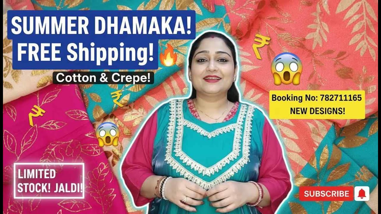 New summer collection in cotton and creep with free shipping Booking no 7827811165