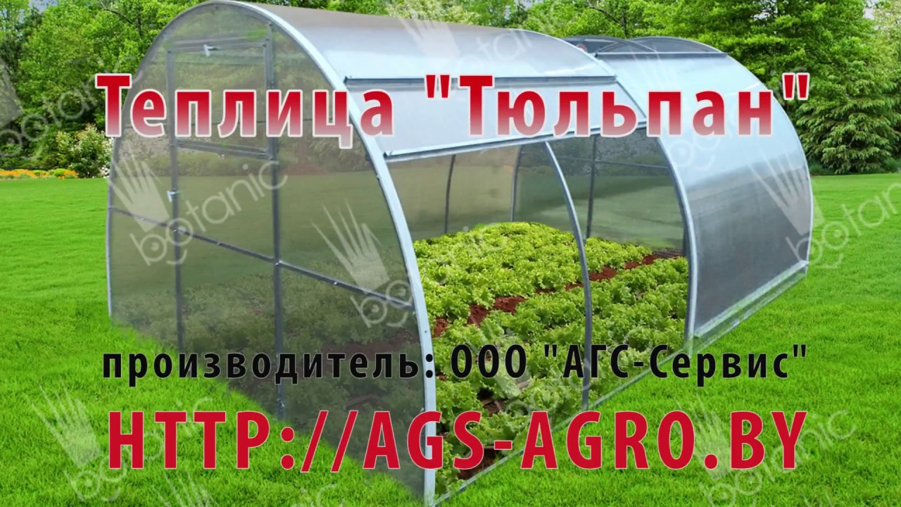 Теплица с открывающейся крышей Ботаник™ ТЮЛЬПАН + КРАБ
