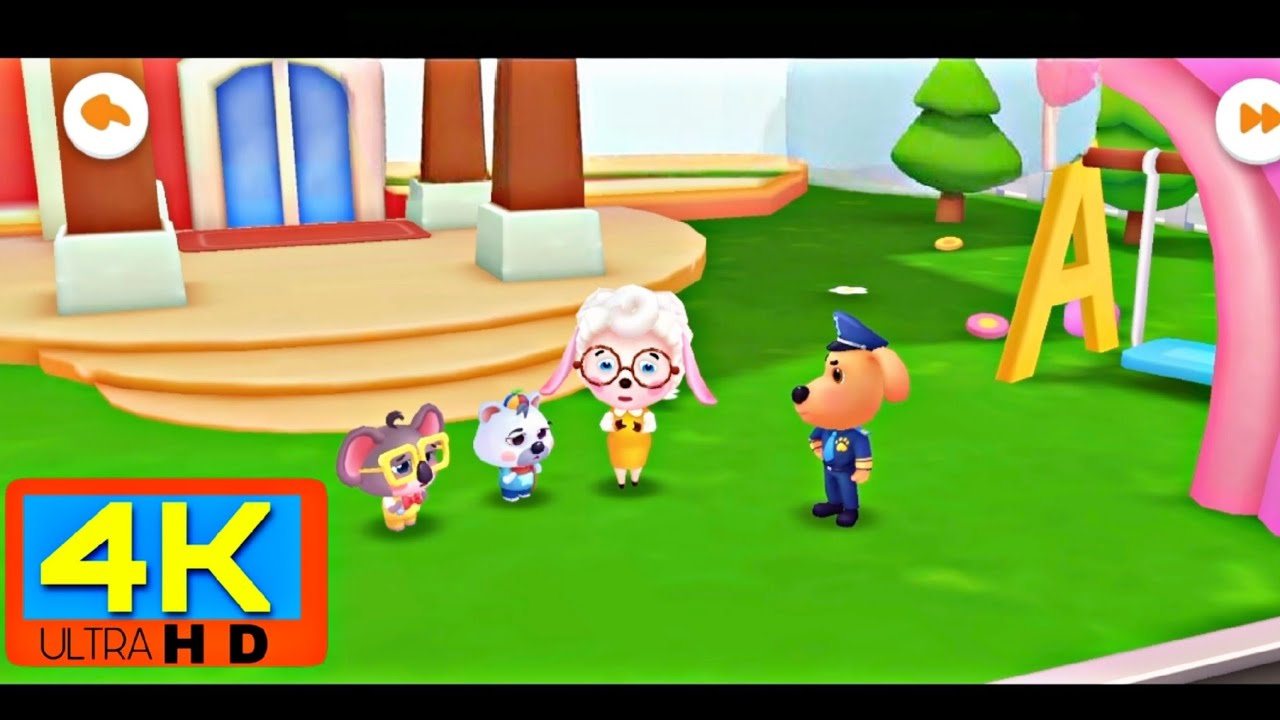 BABY 🐼 School 🚌  | 🚓 Police level 2 | 4k 60fps | No COMMENTARY | GAMEPLAY 