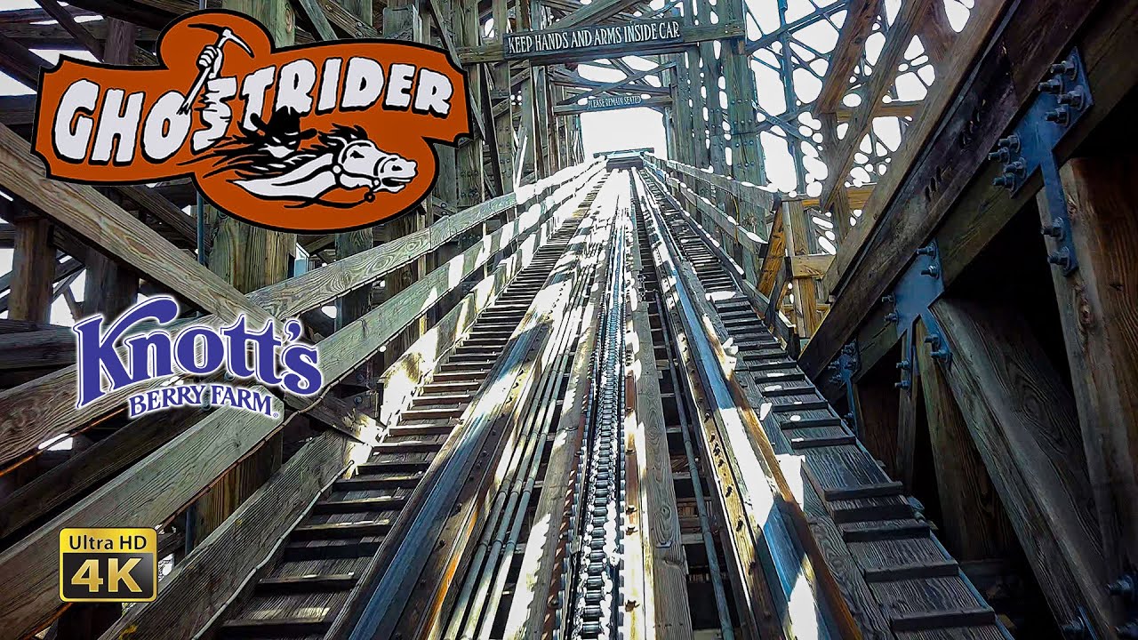 2024 Ghost Rider Roller Coaster On Ride Front Seat 4K POV Knott's Berry Farm