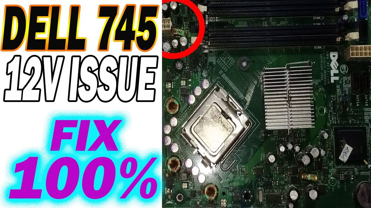 How To Repair Dell OptiPlex 745 Orange Light 12v Short In Motherboard | Capacitor Issue 2020