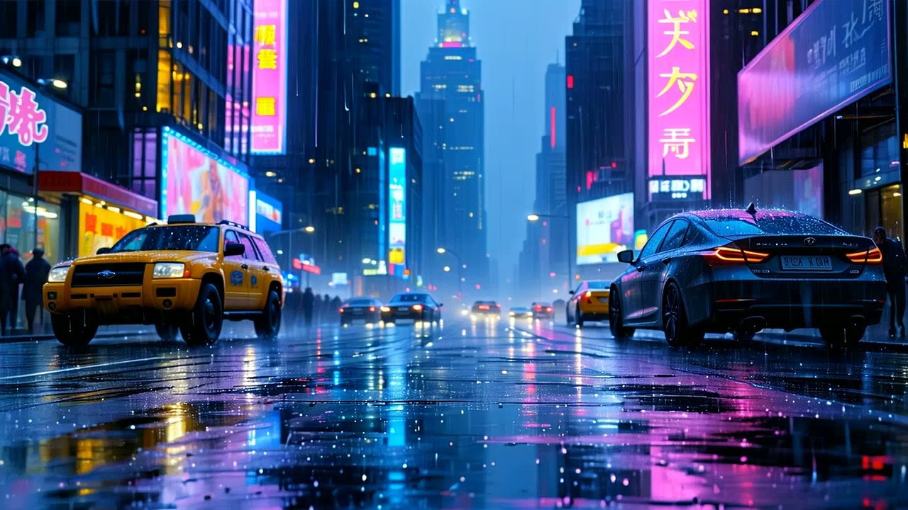 Neon Rain 🌧️ | 1 Hour of Uplifting 80s Synthwave Music