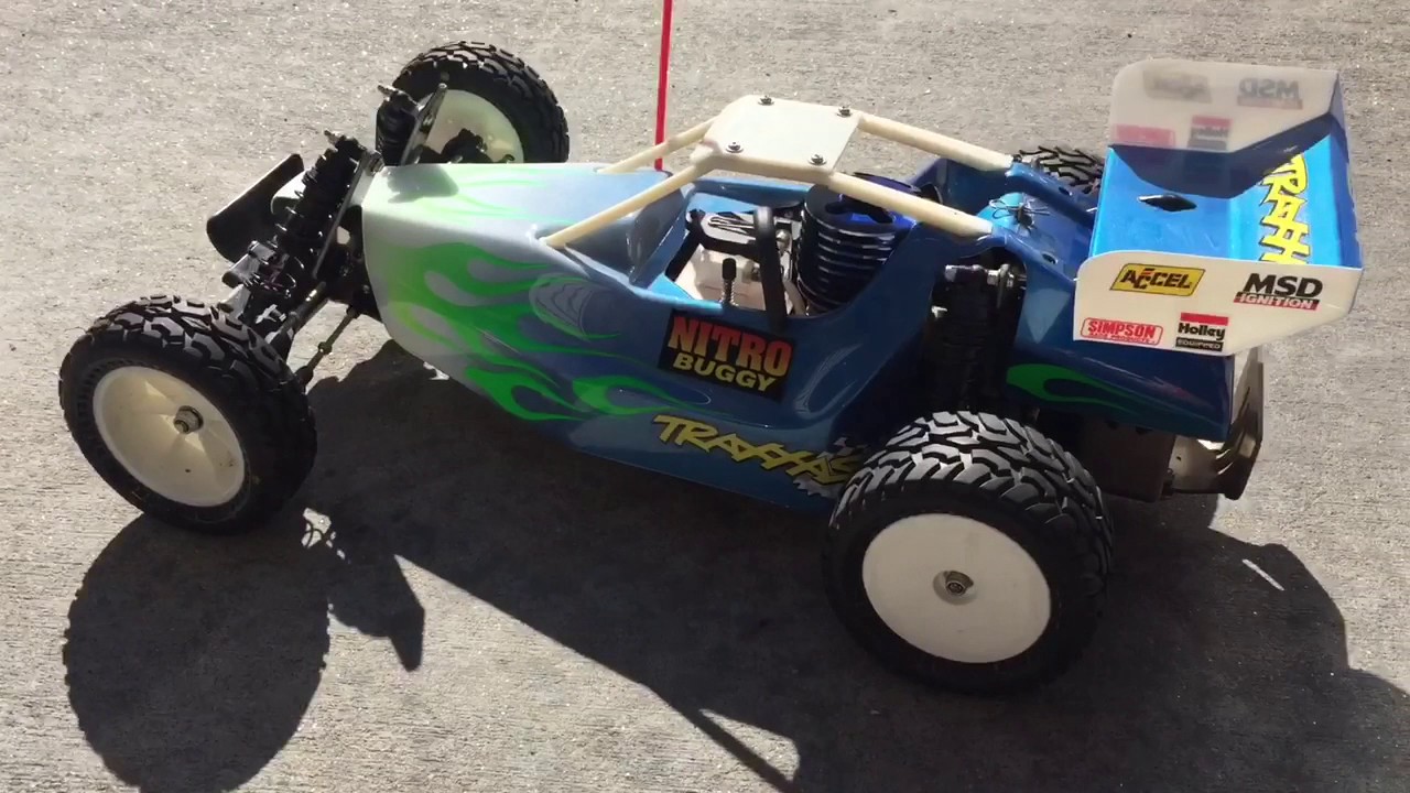 Traxxas NITRO BUGGY first ever start and run!! Vintage R/C