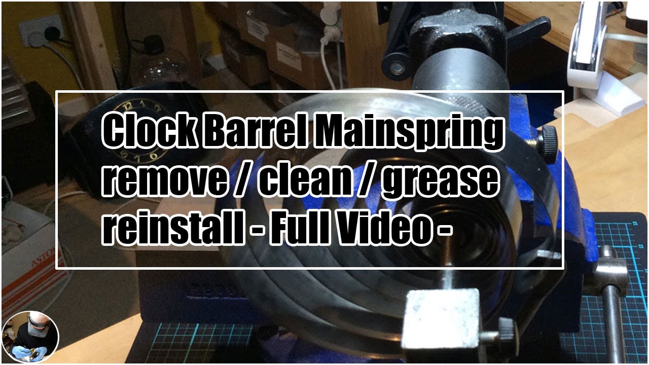 Servicing a clock barrel mainspring, remove/clean/grease/reinstall- Full Video #americanclockrepairs