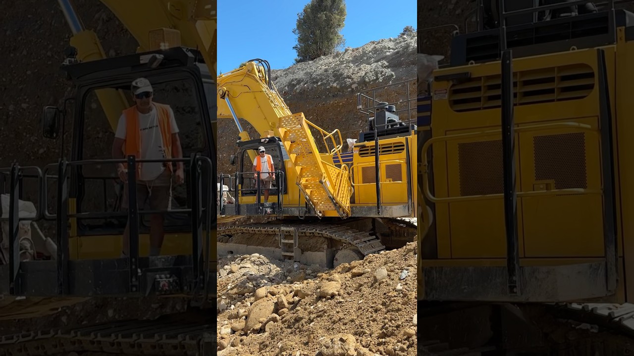 Do Komatsu PC1250 come with their own stairs? Yes, yes they do