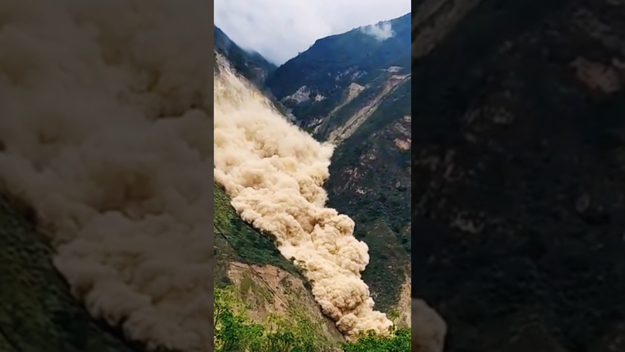 Amazing landslide scene 