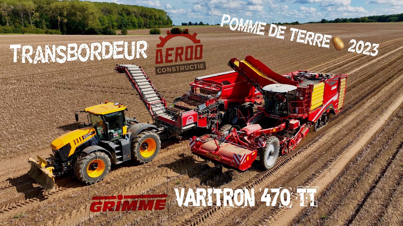Pomme de terre🥔2023 : Transbordeur, benne DEROO Constructie /GRIMME Varitron 470 TT/ JCB/FENDT/CASE