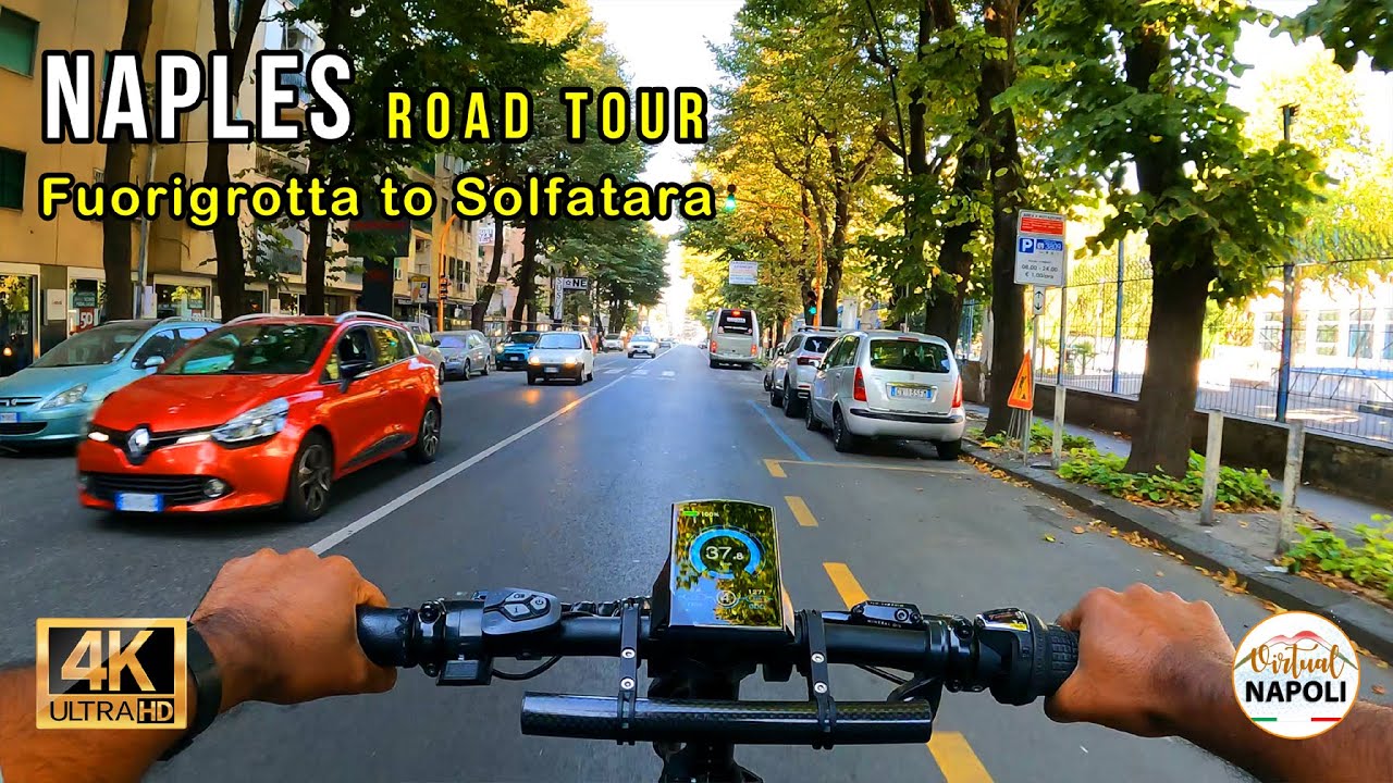 Naples Road Tour Fuorigrotta to Pozzuoli Solfatara 4K UHD #bikeride #bikelife