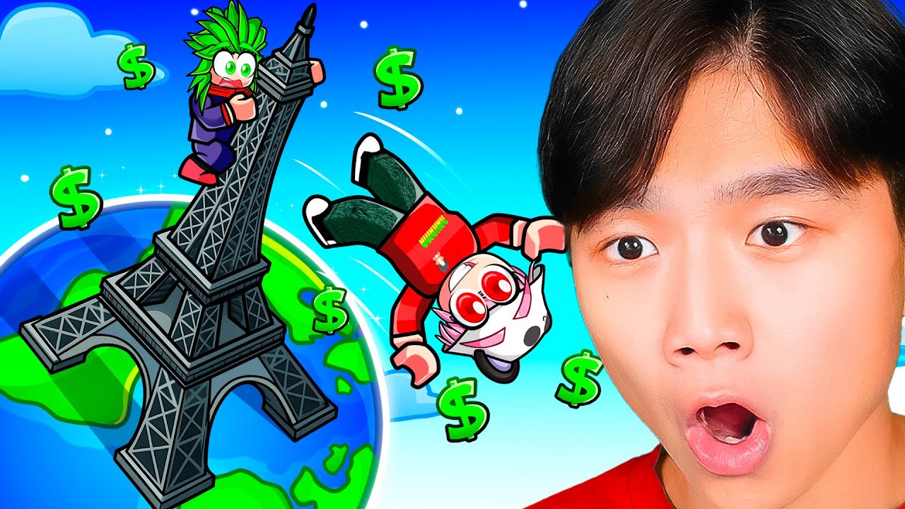 Заработок $9 878 878 в Roblox Climb And Jump Tower