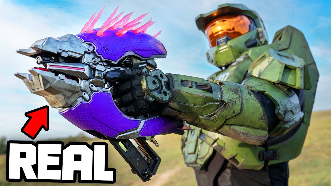 Мастер Чиф стреляет настоящим ИГЛОМЕРОМ Halo (светящимися иглами)