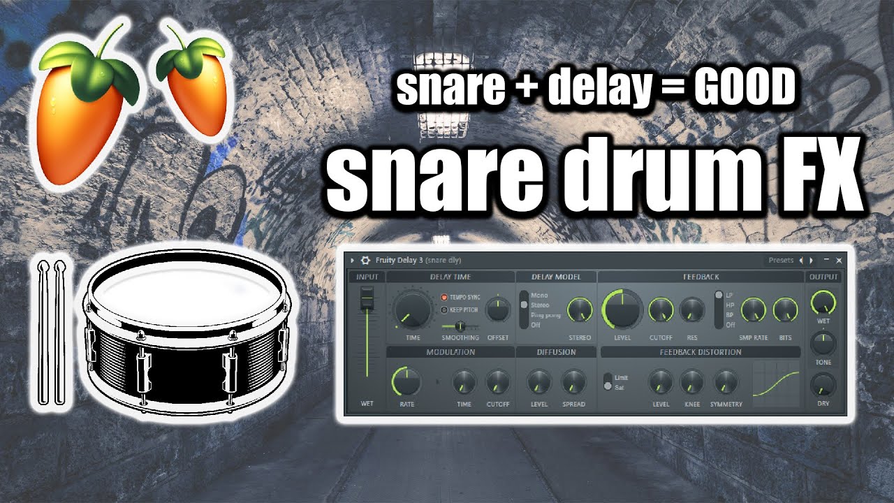 delay & reverb SOUND GOOD on a snare drum! | FL Studio Tutorial