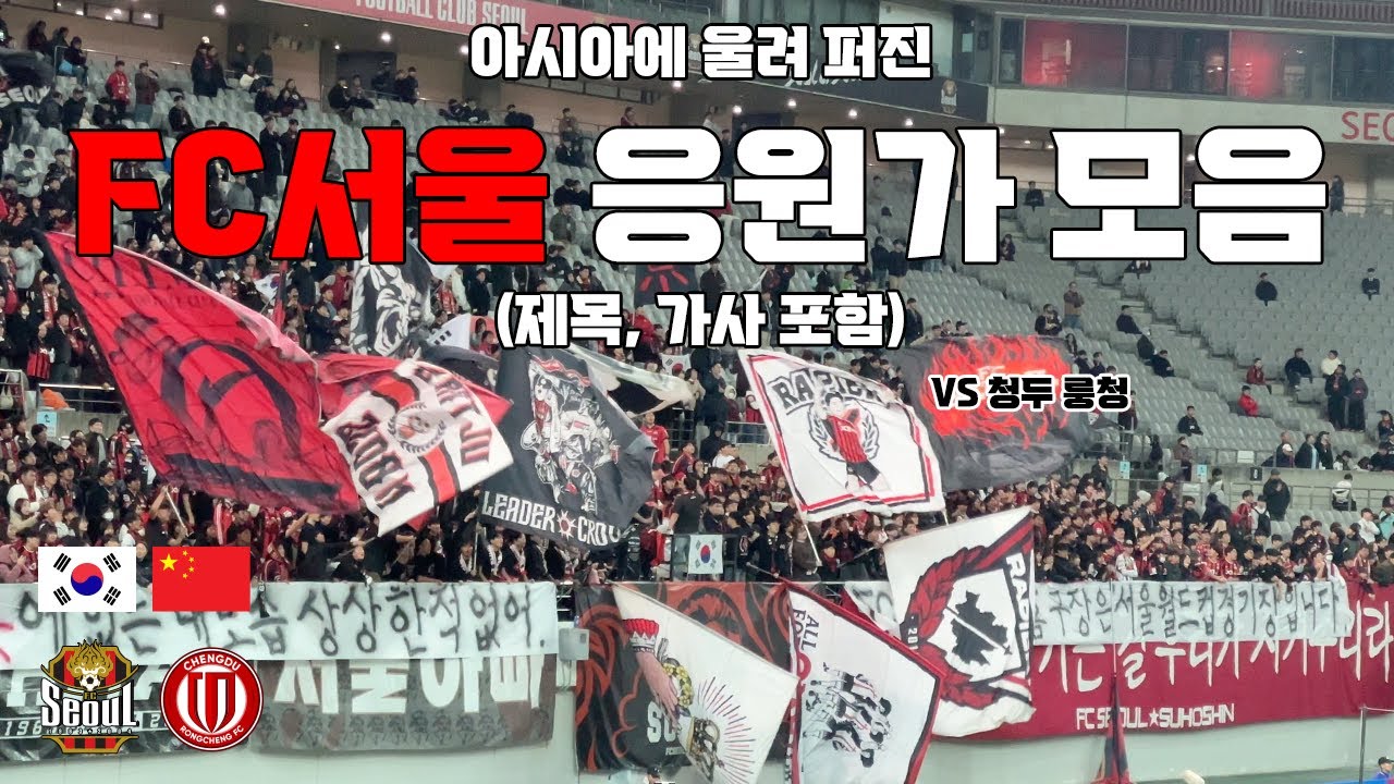 FC서울 응원가 모음 (제목, 가사 포함) vs 청두 룽청 251104 | 4K 영상