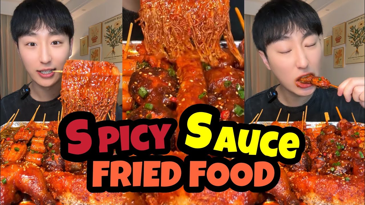 MUKBANG ASMR😋Spicy sauce🌶️Fried food series🍗 