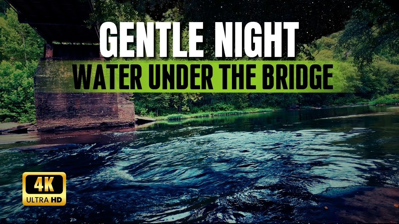 Gentle Water Under the Bridge at Night – 2 Hours of River Sounds with Frogs & Crickets for Sleep