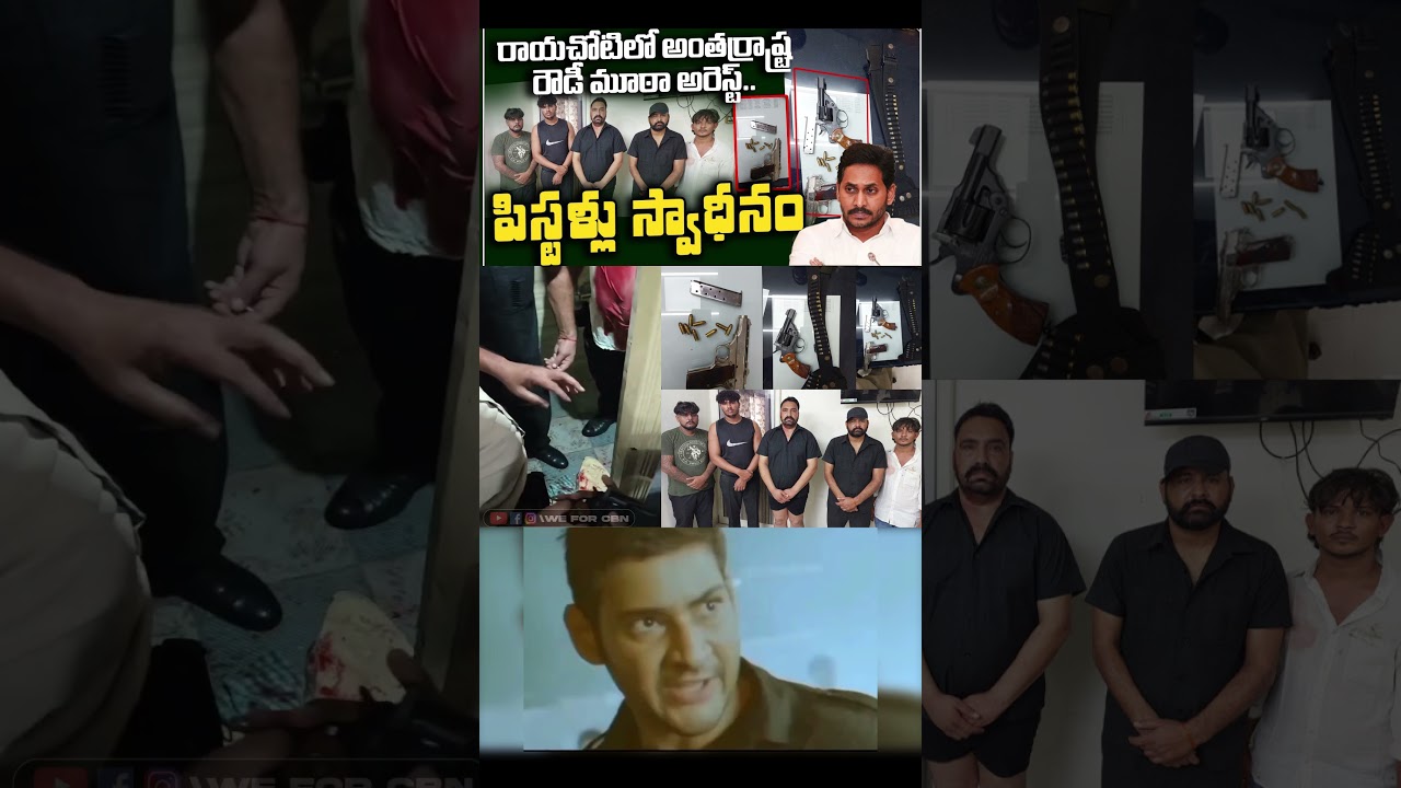 Interstate rowdy gang arrested in Rayachoti; pistols seized..#ysjagan #ysrcp #viralshort #tdp #cbn