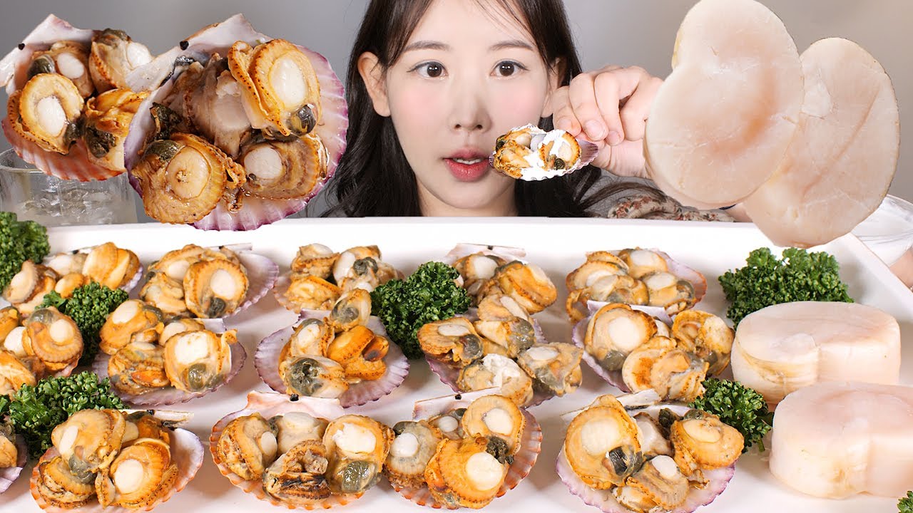 가리비에 생크림 조합은 너무 조하...🤍 홍가리비찜 관자찜 생크림 찍어 먹방 [eating show] mukbang korean food