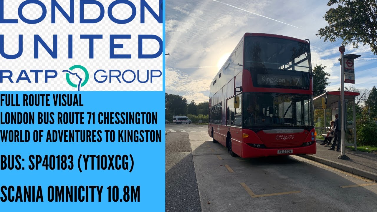 FULL ROUTE VISUAL | London United Route 71 Chessington WOA To Kingston | SP40183 (YT10XCG)