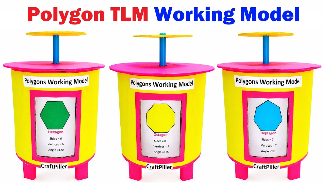 polygon working model (3D) (maths TLM model ) science project | craftpiller @howtofunda