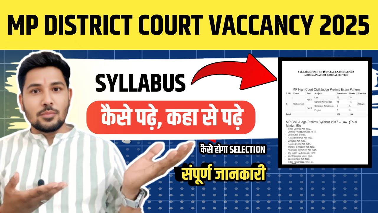 MP DISTRICT COURT SYLLABUS 2025 | FULL DETAILED SYLLABUS OF MP HIGH COURT  VACANCY 2025 