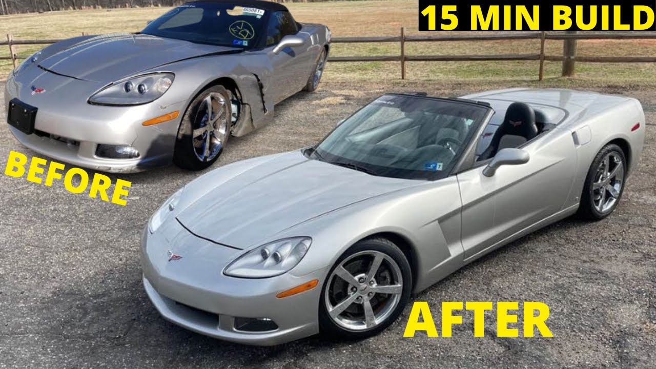 2007 CORVETTE START TO FINISH FULL SALVAGE REBUILD IN 15 MINS