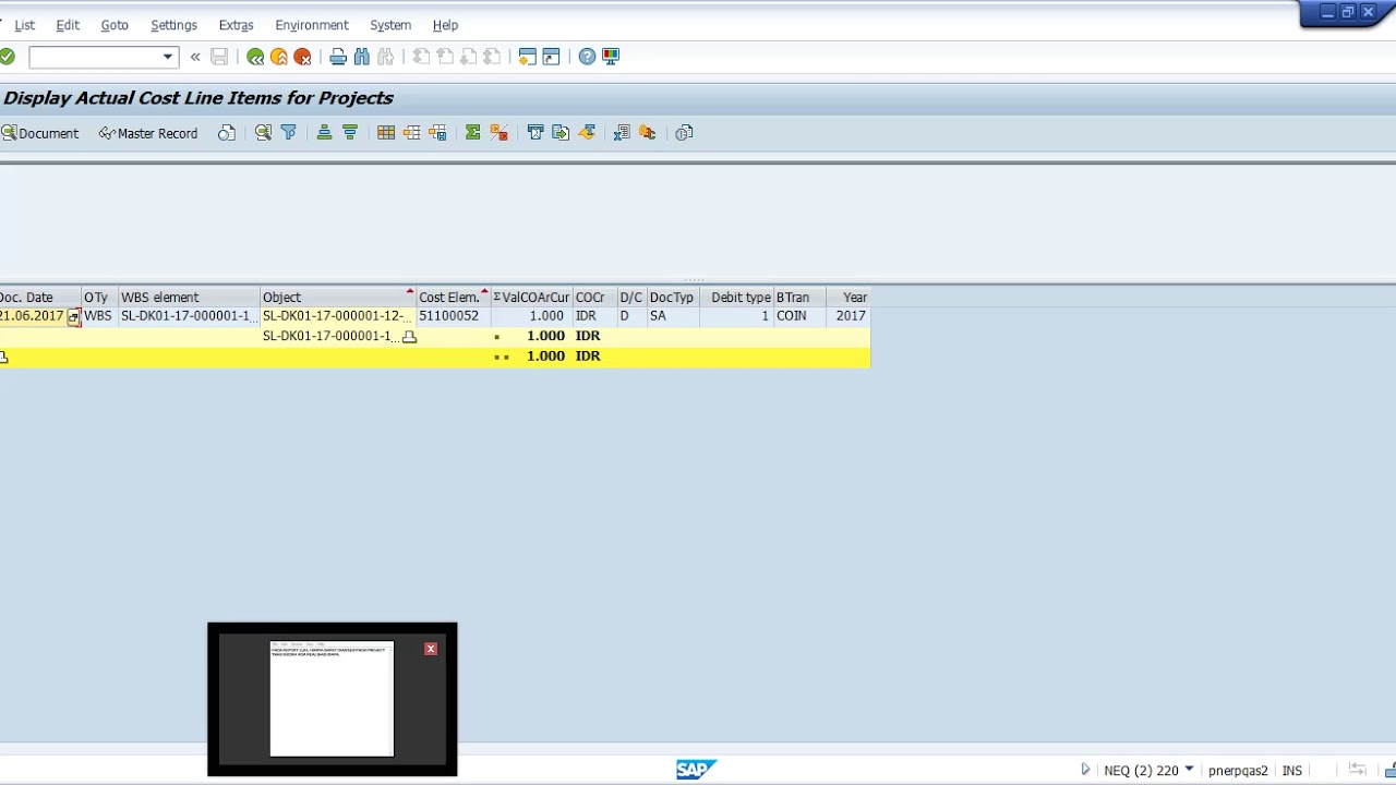 Tutorial SAP PTPN -  CJI3 Report Actual Project