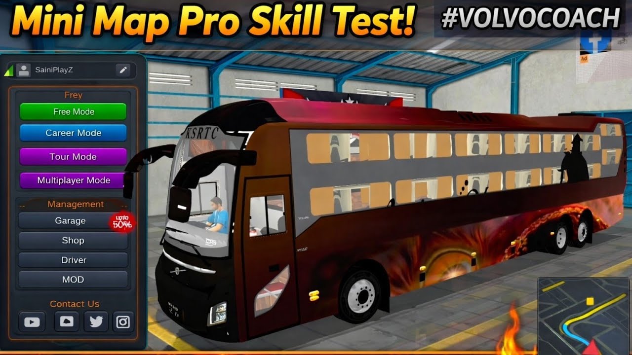 Mini Map Pro Skill Test 🚍🔥 | Volvo Bus Simulator Indonesia 2026 Gameplay || #volvocoach #bago,,