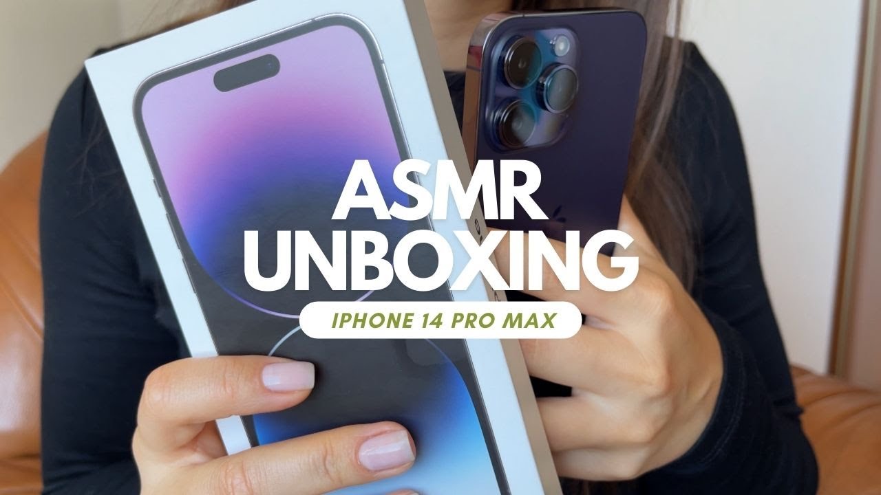 ASMR iPhone 14 Pro Max Deep Purple Unboxing, Tapping (No Talking)