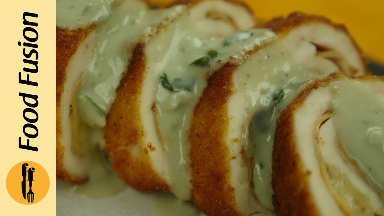 Chicken Cordon Bleu  with Sauce Recipe By Food Fusion