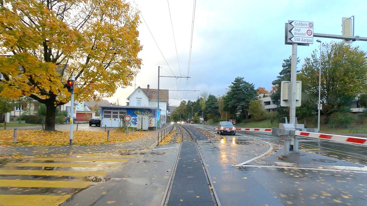 ★ 4K 🇨🇭 Schöftland - Aarau - Menziken cab ride, Switzerland [11.2023] Führerstandsmitfahrt WSB