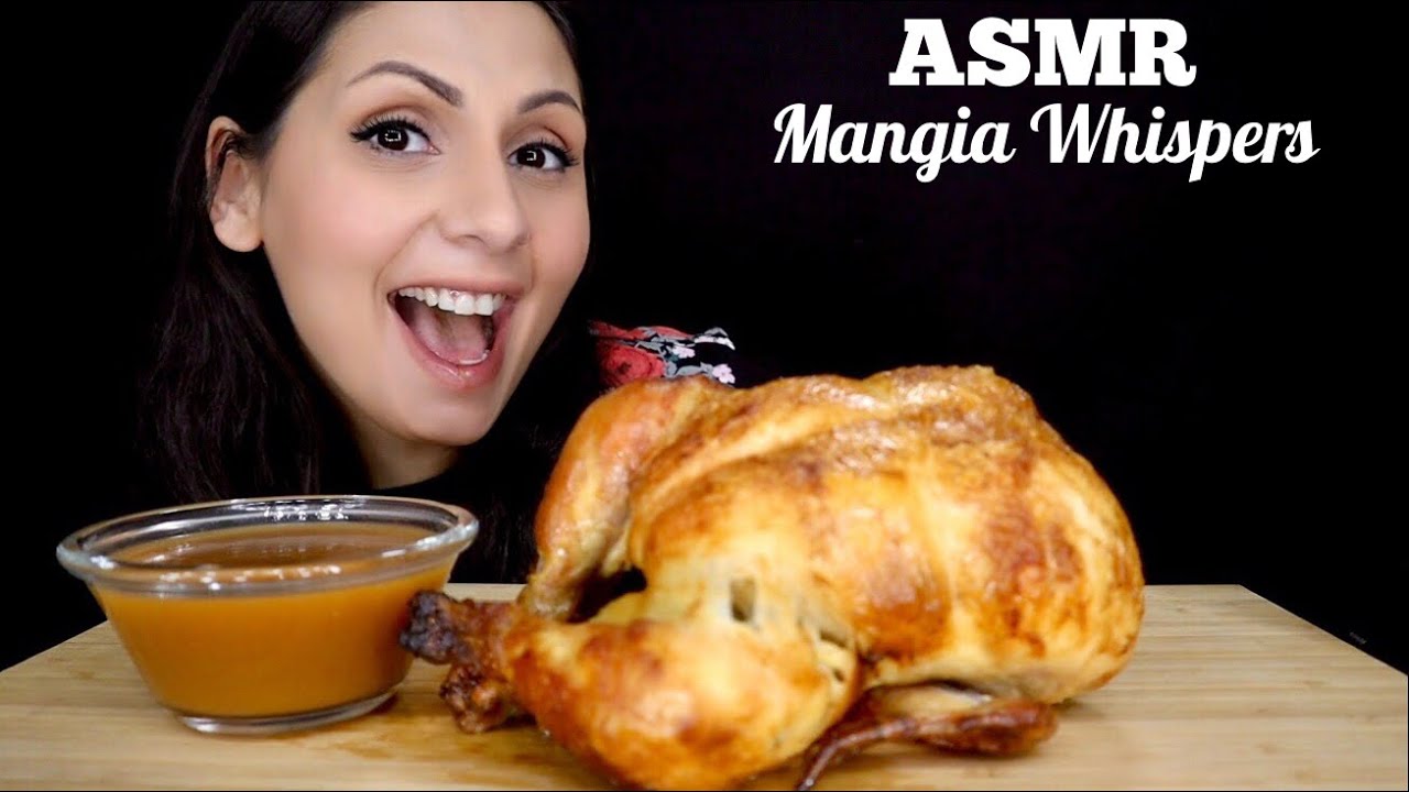 ASMR | EATING ROTISSERIE CHICKEN! MUKBANG (WHISPER) | MANGIA WHISPERS 먹방