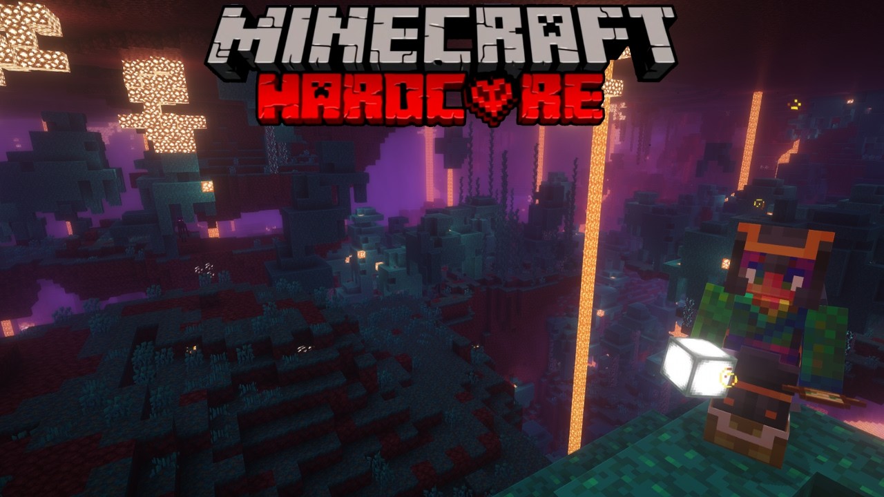 Chopping Nether Trees in Hardcore Minecraft