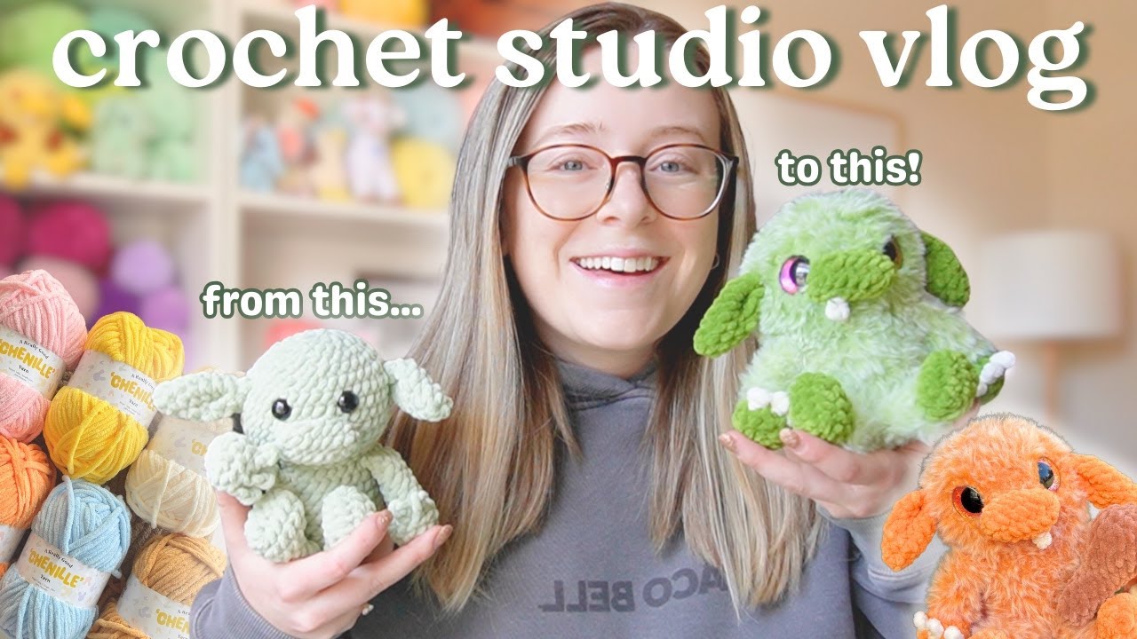 VLOG: Design My New Pattern With Me! trying new yarn & crocheting cave dwellers 🧌✨