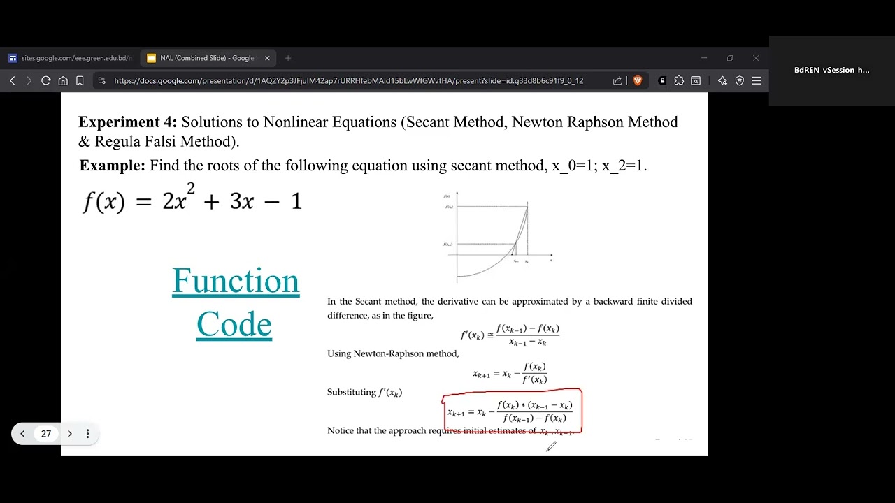 Secant Method | MATLAB