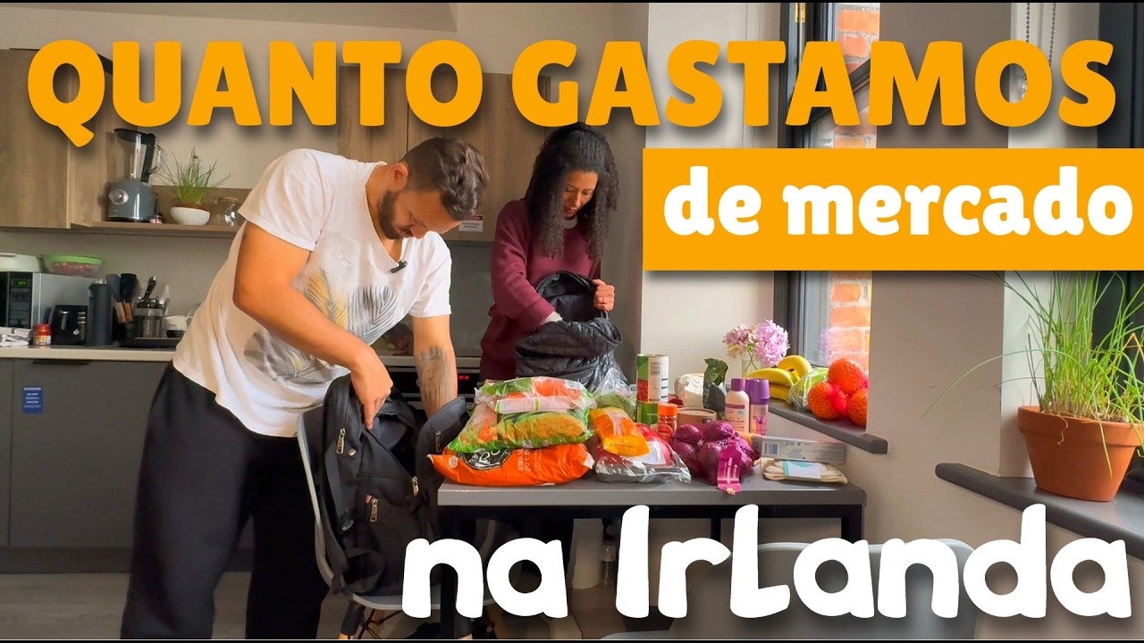 🇮🇪 Quanto custa COMPRAS de MERCADO Irlanda em 2026 - Custo de Vida @vidaqvale Mário e Lari