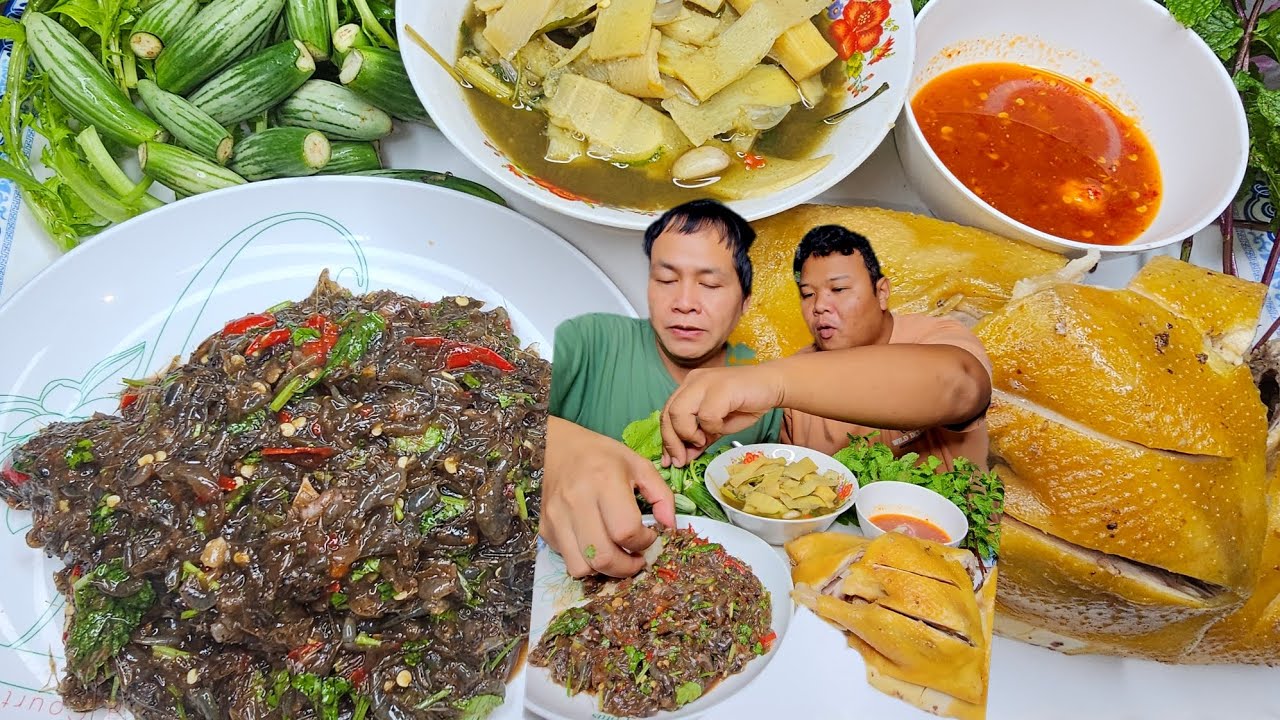 แจ่วกุ้งเหนียวๆไก่ต้มน้ำปลาแกงหน่อไม้เมนูบ้านๆเอาพิซซ่ามาแลกกะบ่ยอมเด้อ
