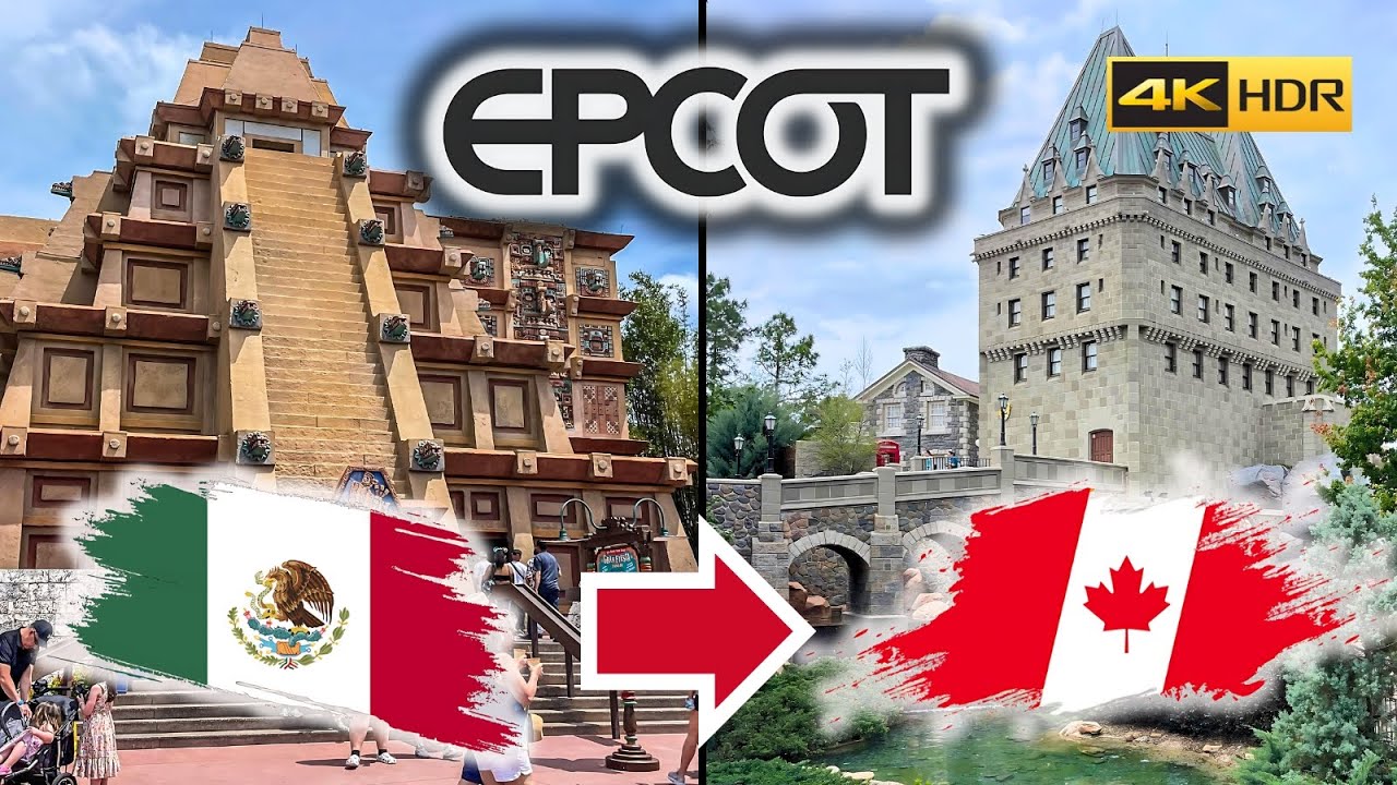Epcot Disney World Showcase Morning Walkthrough From Mexico to Canada