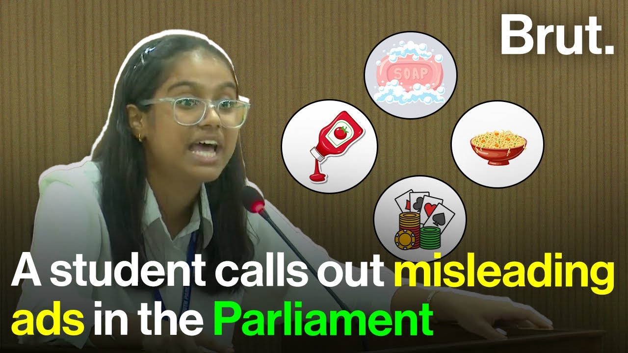 A student calls out misleading ads in the Parliament