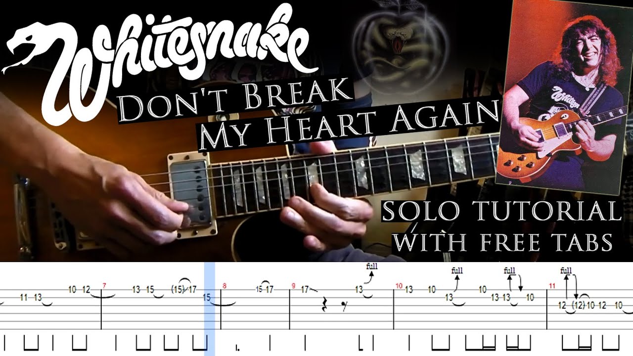 Whitesnake - Don't Break My Heart Again guitar solo lesson (with tablatures and backing tracks)