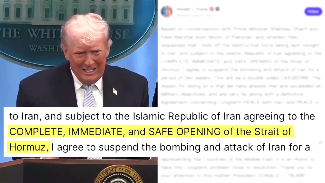Трамп согласился на двухнедельное прекращение огня в отношении Ирана.