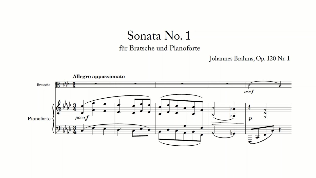 Brahms: Viola Sonata No. 1 in F minor, Op. 120 No. 1 (with Score)