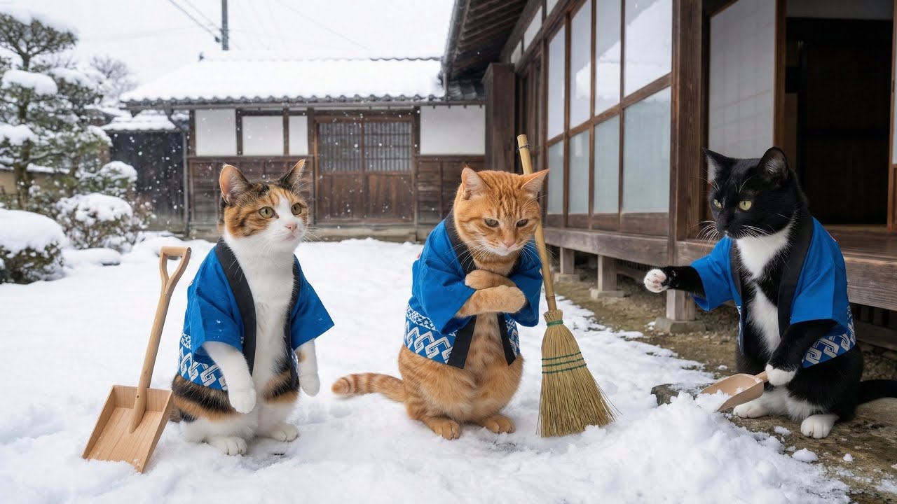 雪かきのご褒美だよ🐈